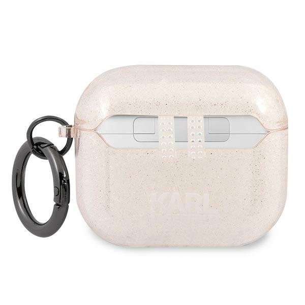 KARL LAGERFELD Karl Lagerfeld Skal Glitter Karl`s Head Airpods 3 - Guld