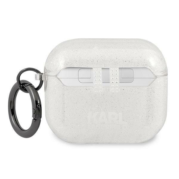 KARL LAGERFELD Karl Lagerfeld Skal Glitter Karl`s Head Airpods 3 - Silver