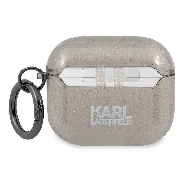 KARL LAGERFELD Karl Lagerfeld Skal Glitter Karl`s Head Airpods 3 - Svart