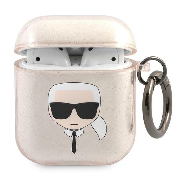 KARL LAGERFELD Karl Lagerfeld Skal Glitter Karl`s Head Airpods - Guld