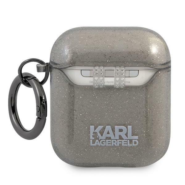 KARL LAGERFELD Karl Lagerfeld Skal Glitter Karl`s Head Airpods - Svart