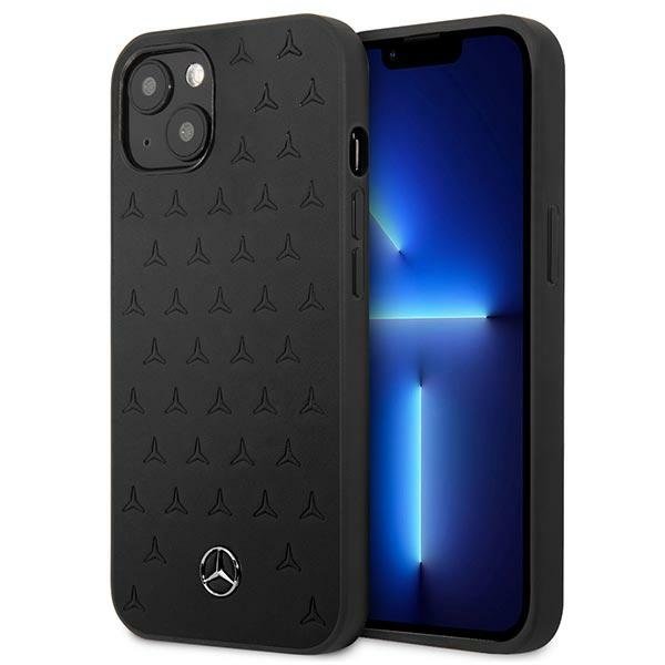 Mercedes Mercedes Läder Stars Pattern Skal iPhone 13 Mini - Svart