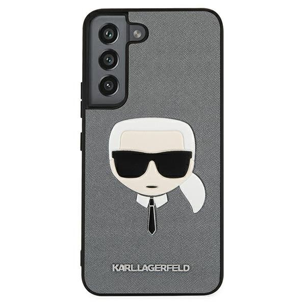 KARL LAGERFELD Karl Lagerfeld Saffiano Ikonik Karl`s Head Skal Galaxy S22 Plus - Silver