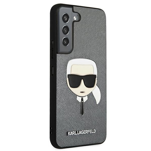 KARL LAGERFELD Karl Lagerfeld Saffiano Ikonik Karl`s Head Skal Galaxy S22 Plus - Silver