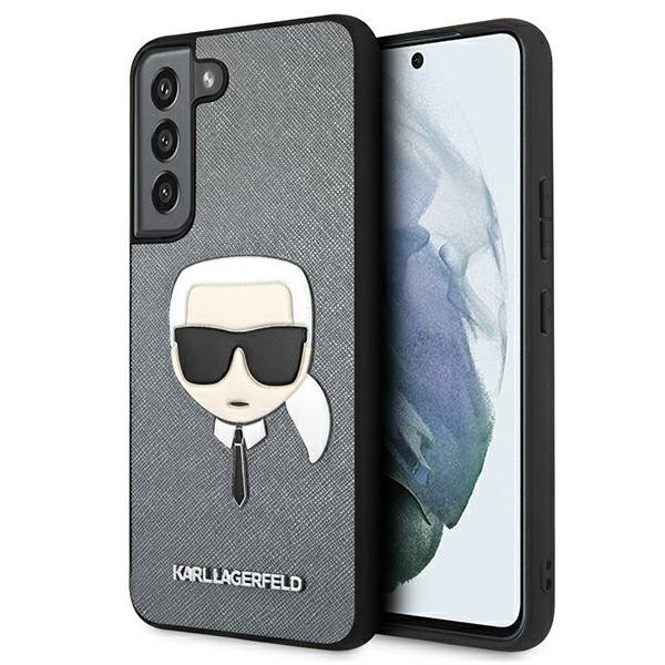 KARL LAGERFELD Karl Lagerfeld Saffiano Ikonik Karl`s Head Skal Galaxy S22 Plus - Silver