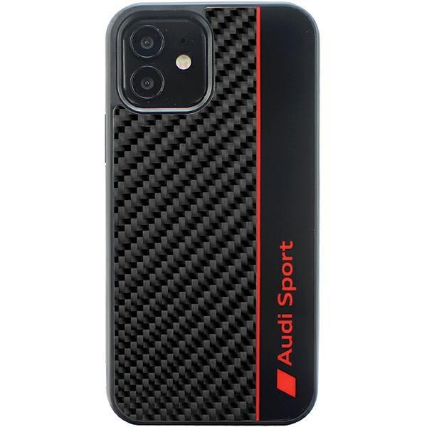 Audi Audi Mobilskal till iPhone 12/12 Pro Carbon Fiber Stripe - Svart