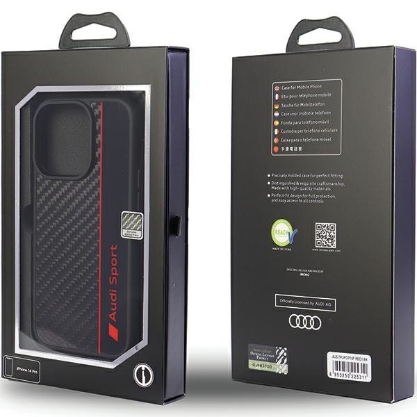 Audi Audi Mobilskal till iPhone 13 Pro Max Carbon Fiber Stripe - Svart