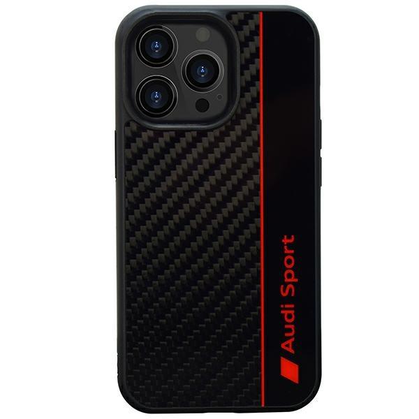 Audi Audi Mobilskal till iPhone 13 Pro Max Carbon Fiber Stripe - Svart