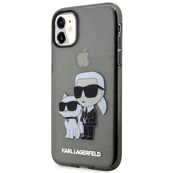 KARL LAGERFELD Karl Lagerfeld iPhone 11 / XR Skal Gliter Karl&Choupette - Svart