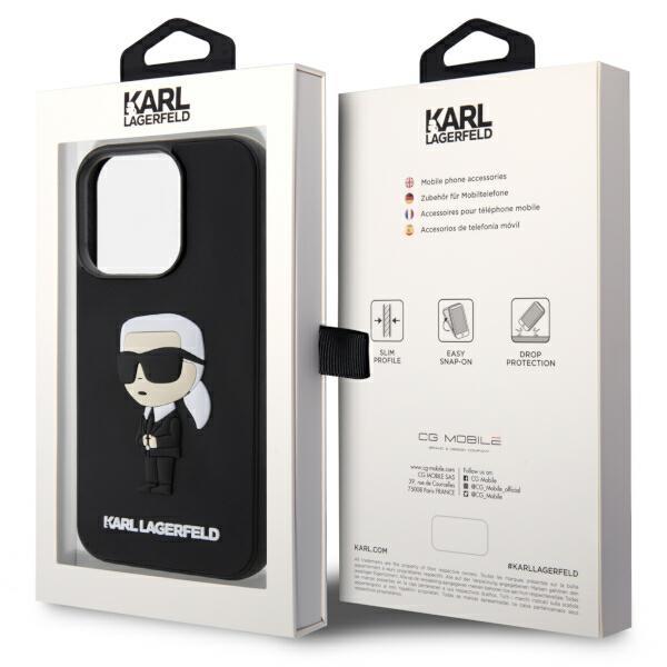 KARL LAGERFELD Karl Lagerfeld Mobilskal till iPhone 14 Pro Rubber Ikonik 3D Svart