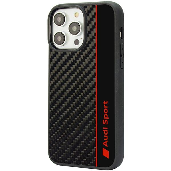Audi Audi Mobilskal till iPhone 14 Pro Carbon Fiber Stripe - Svart