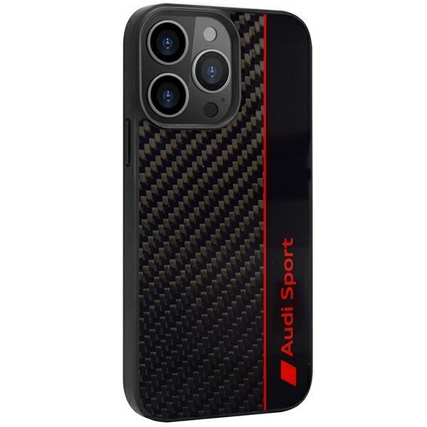 Audi Audi Mobilskal till iPhone 13/13 Pro Carbon Fiber Stripe - Svart