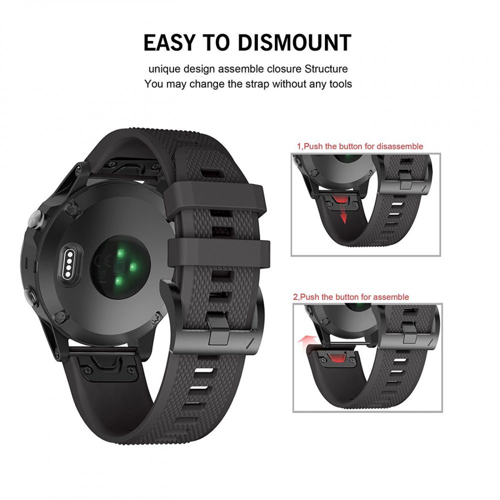 Tech-Protect Tech-Protect Smooth Garmin Fenix Band 3/5X/3HR/5X Plus/6X/6X Pro/7X Svart