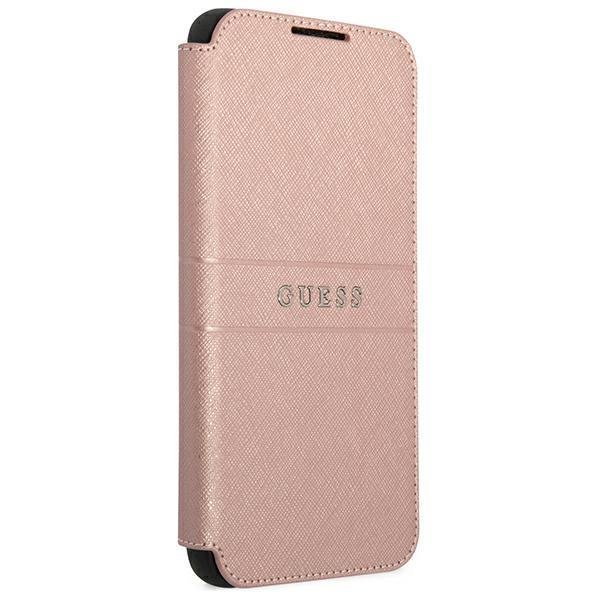 Guess Guess Saffiano Stripes Fodral Galaxy S22 Plus - Rosa