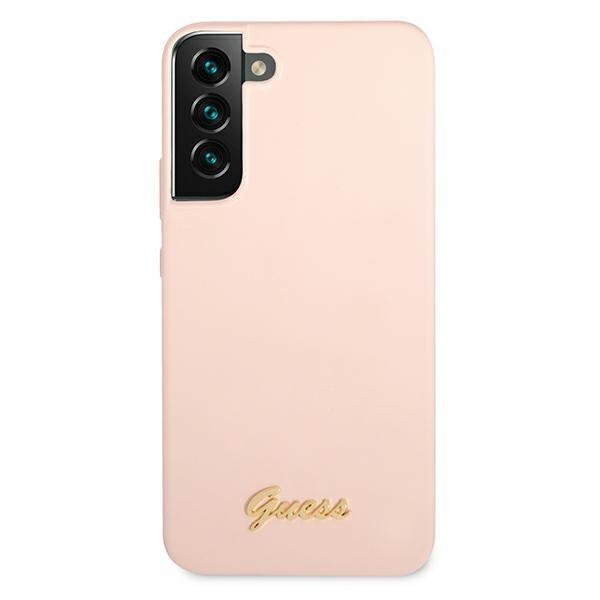 Guess Guess Silicone Script Metal Logo Skal Galaxy S22 Plus - Rosa