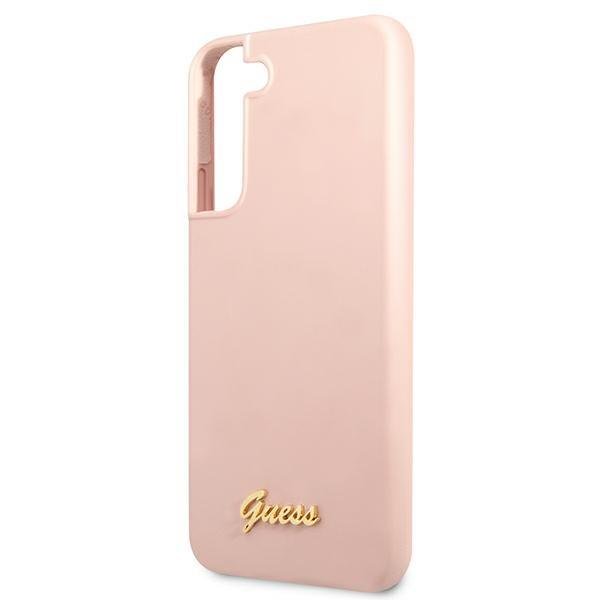 Guess Guess Silicone Script Metal Logo Skal Galaxy S22 Plus - Rosa