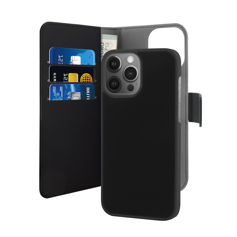 UTGATT1 Puro EcoLeather Avtagbart Plånboksfodral iPhone 13 Pro - Svart