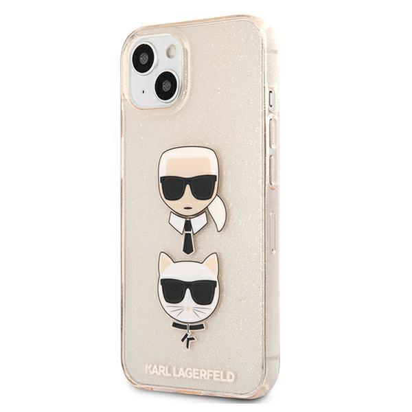 KARL LAGERFELD Karl Lagerfeld Glitter Karl`s & Choupette Skal iPhone 13 mini - Guld
