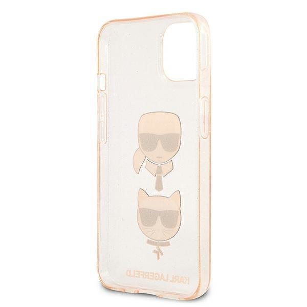 KARL LAGERFELD Karl Lagerfeld Glitter Karl`s & Choupette Skal iPhone 13 mini - Guld