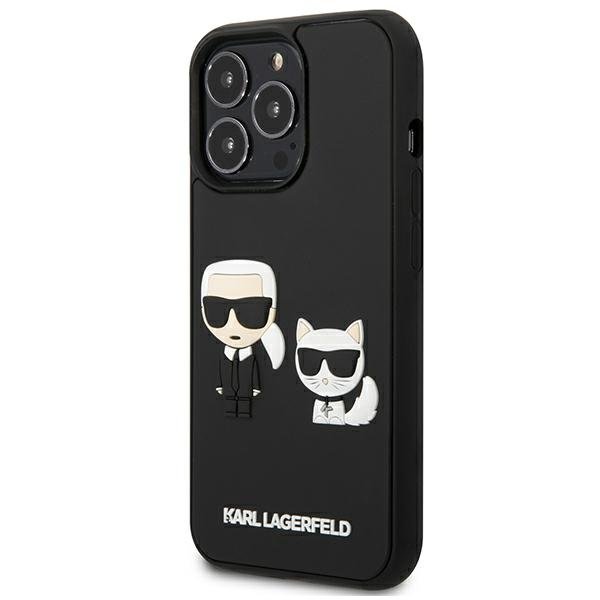 UTGATT1 Karl Lagerfeld iPhone 13/13 Pro Skal Karl & Choupette Ikonik 3D - Svart