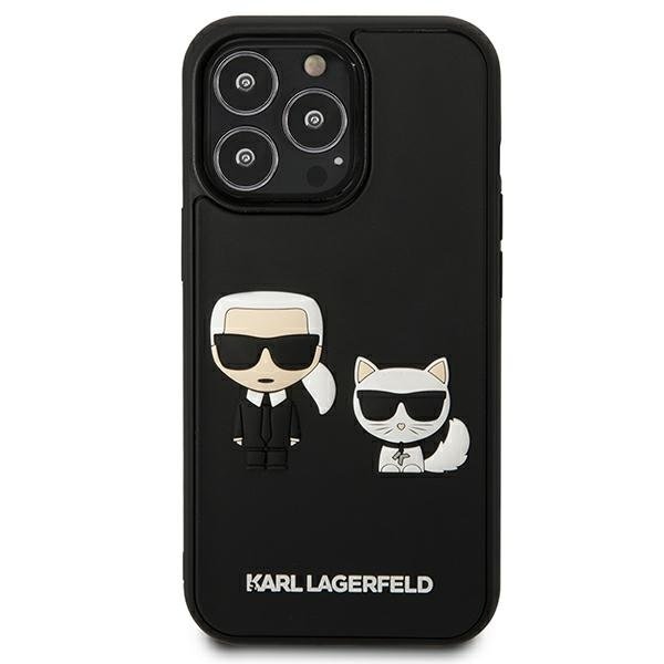 UTGATT1 Karl Lagerfeld iPhone 13/13 Pro Skal Karl & Choupette Ikonik 3D - Svart