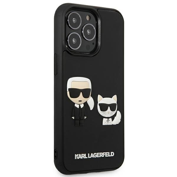 UTGATT1 Karl Lagerfeld iPhone 13/13 Pro Skal Karl & Choupette Ikonik 3D - Svart