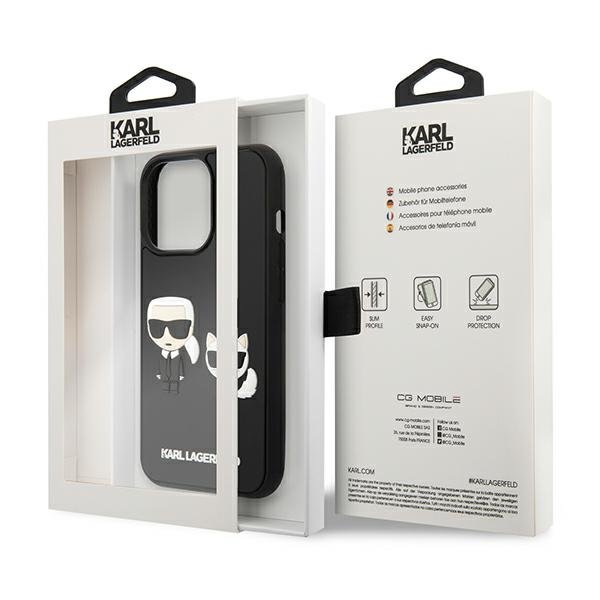 UTGATT1 Karl Lagerfeld iPhone 13/13 Pro Skal Karl & Choupette Ikonik 3D - Svart