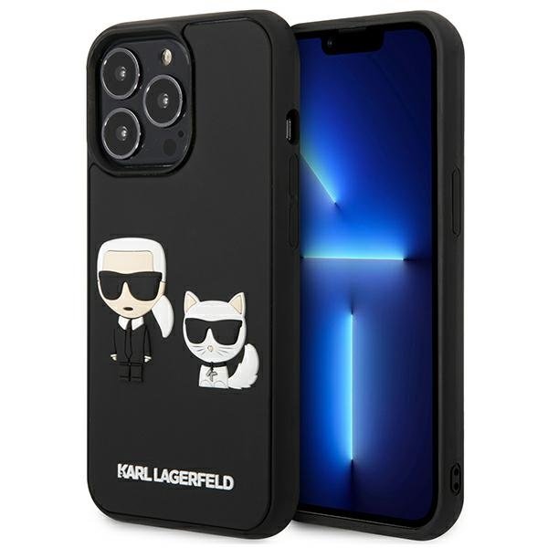 UTGATT1 Karl Lagerfeld iPhone 13/13 Pro Skal Karl & Choupette Ikonik 3D - Svart
