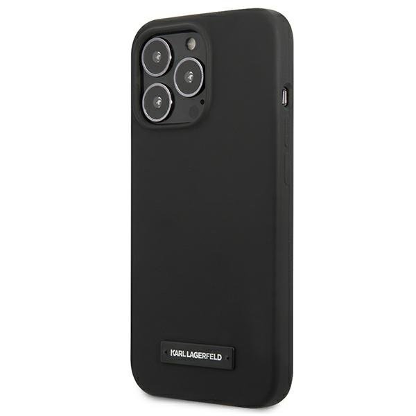 KARL LAGERFELD Karl Lagerfeld iPhone 13/13 Pro Skal Silicone Plaque - Svart