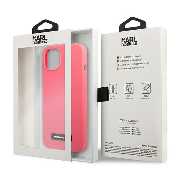 KARL LAGERFELD Karl Lagerfeld iPhone 13 mini Skal Silicone Plaque - Fuchsia