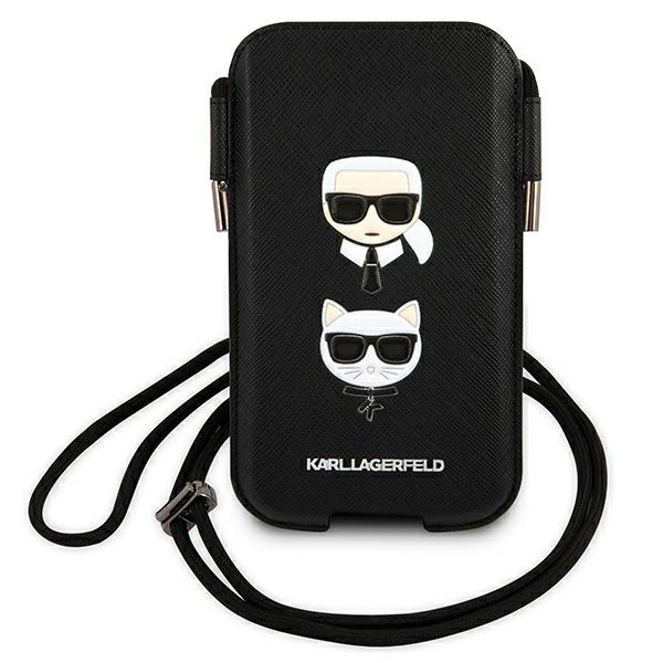 KARL LAGERFELD Karl Lagerfeld Saffiano Ikonik Karl&Choupette Head Halsbandsfodral - Grå