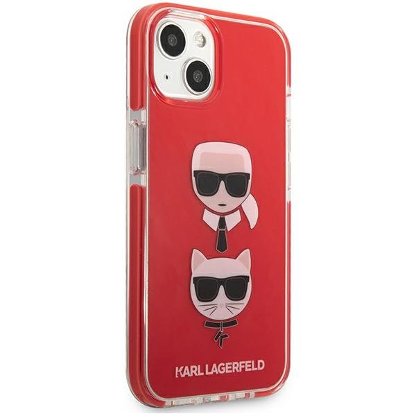KARL LAGERFELD Karl Lagerfeld TPE Karl & Choupette Skal iPhone 13 Mini - Röd