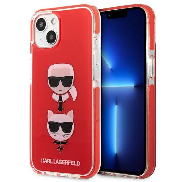 KARL LAGERFELD Karl Lagerfeld TPE Karl & Choupette Skal iPhone 13 Mini - Röd