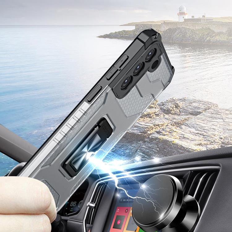 OEM Galaxy S22 Plus Skal Crystal Ringhållare - Röd