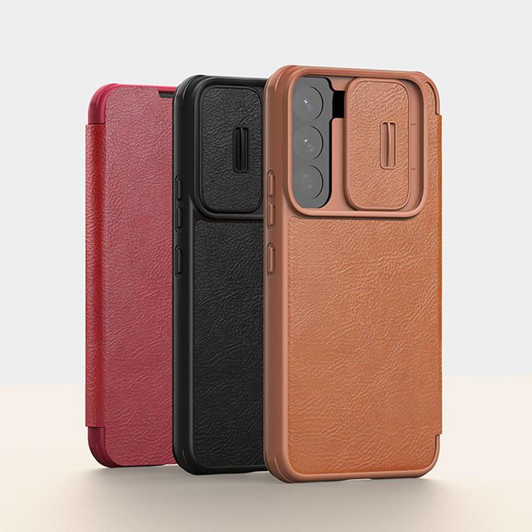 Nillkin Nillkin Galaxy S22 Plus Plånboksfodral Qin Läder Pro Holster Flip - Svart
