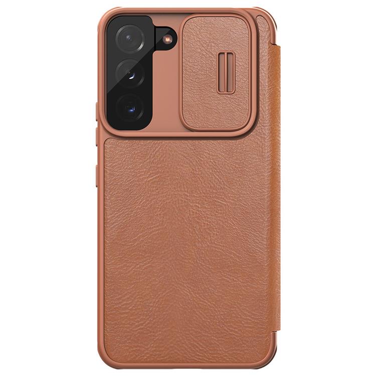 Nillkin Nillkin Galaxy S22 Plus Plånboksfodral Qin Läder Pro Holster Flip - Brun