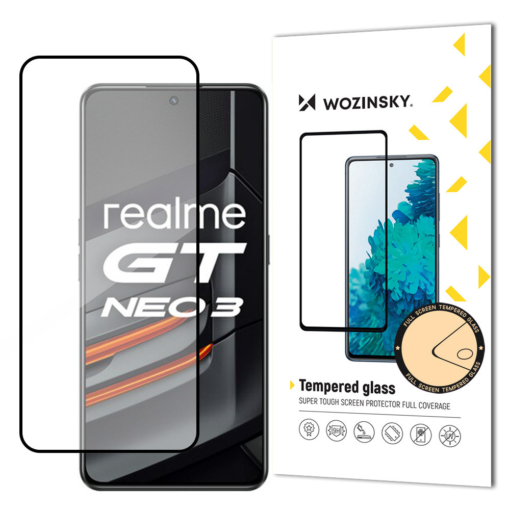 UTGATT1 Wozinsky Realme GT Neo 3 Härdat glas Super Tough - Svart
