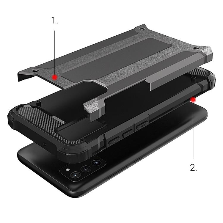 OEM Galaxy A03s Skal Hybrid Armor Tough Rugged - Svart