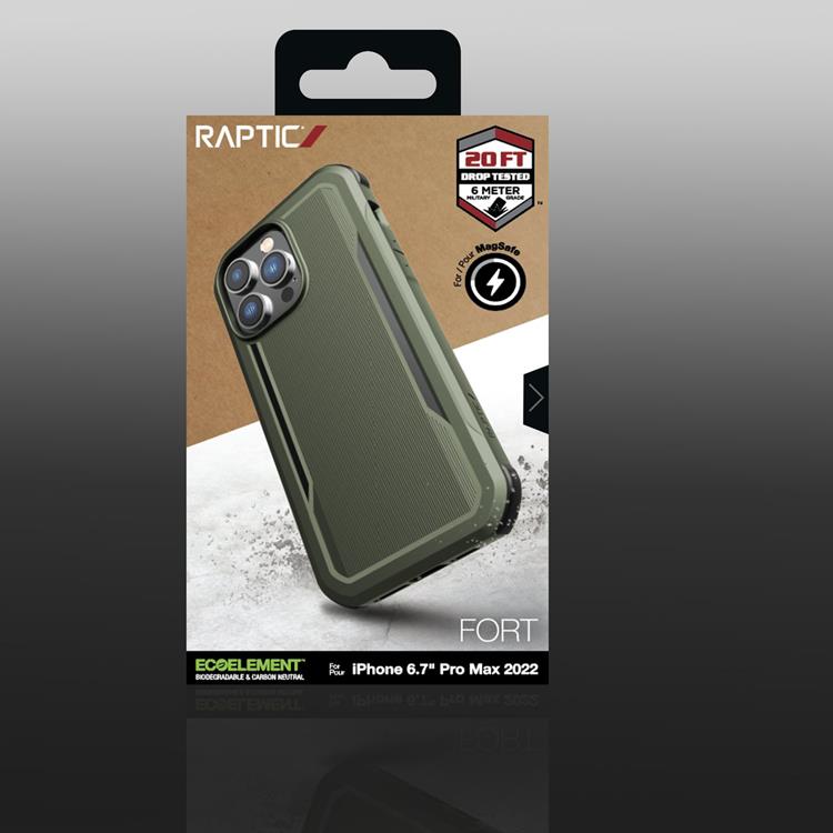 Raptic Raptic iPhone 14 Pro Max Skal Magsafe Fort Armored - Grön
