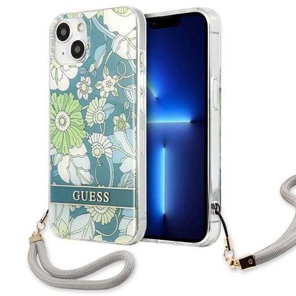 Guess Guess iPhone 13 Mini Skal Flower Strap - Grön