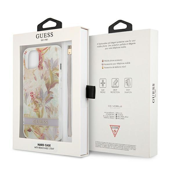 Guess Guess iPhone 13 Mini Skal Flower Strap - Lila
