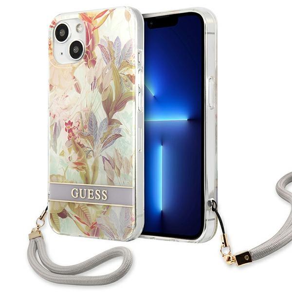 Guess Guess iPhone 13 Mini Skal Flower Strap - Lila