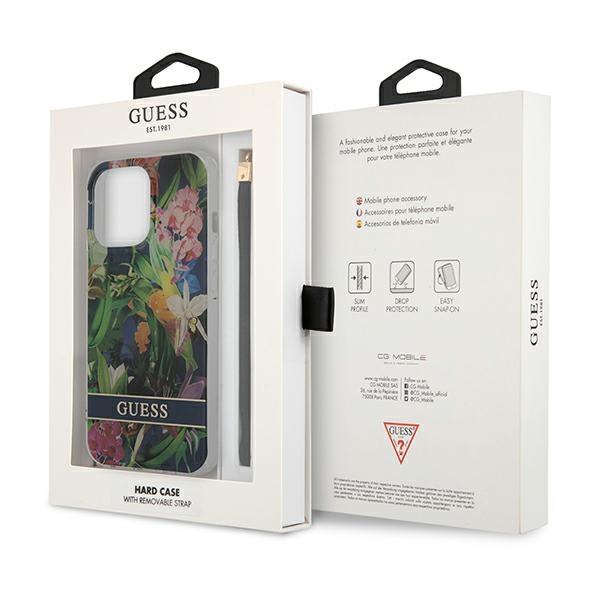 Guess Guess iPhone 13 Pro Max Skal Flower Strap - Blå