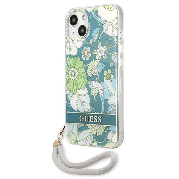 Guess Guess iPhone 13 Skal Flower Strap - Grön