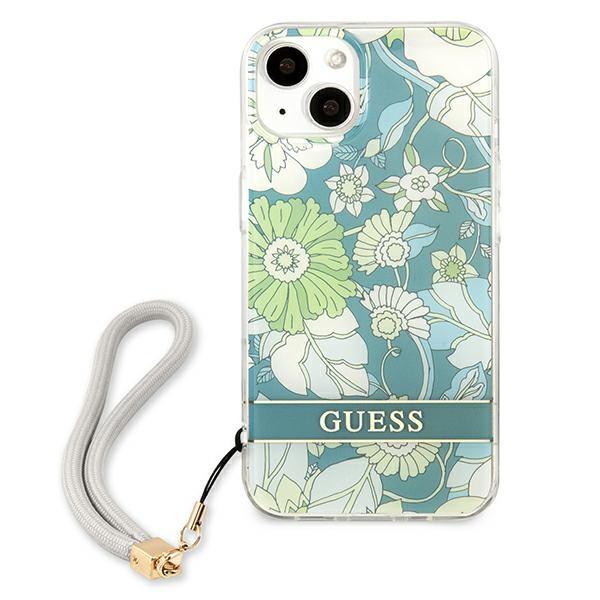 Guess Guess iPhone 13 Skal Flower Strap - Grön