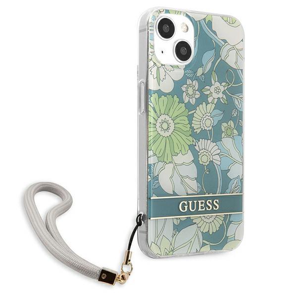 Guess Guess iPhone 13 Skal Flower Strap - Grön