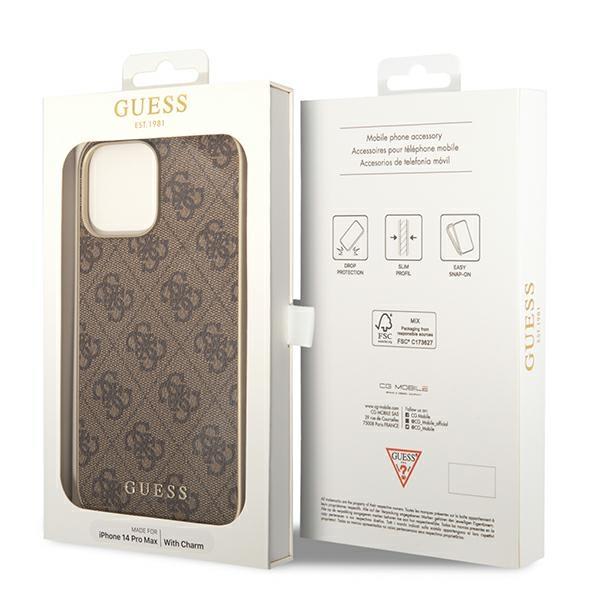 Guess GUESS iPhone 14 Pro Skal Charms Collection - Brun