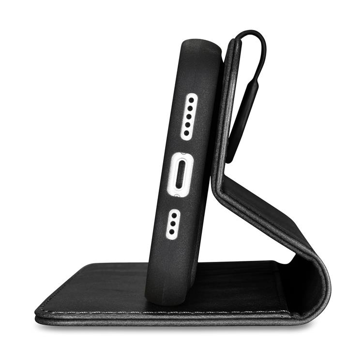 ICARER iCarer iPhone 14 Plus Plånboksfodral 2in1 Äkta Läder Anti-RFID - Svart