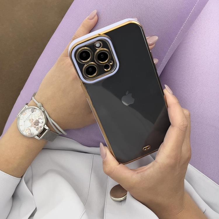 OEM iPhone 12 Pro Skal Gold Frame - Röd