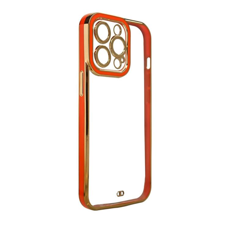 OEM iPhone 12 Pro Skal Gold Frame - Röd